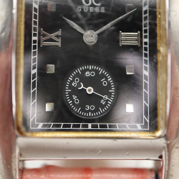 Guess GC Collection Womens 28mm Black Tank Watch Pink Leather w New Battery - Picture 4 of 16